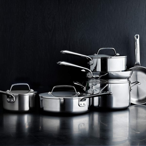 Crate & Barrel EvenCook Core 10-Pc. Stainless Steel Cookware Set +